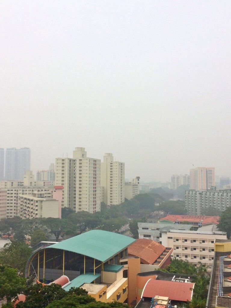 Image of haze in Singapore HDB buildings