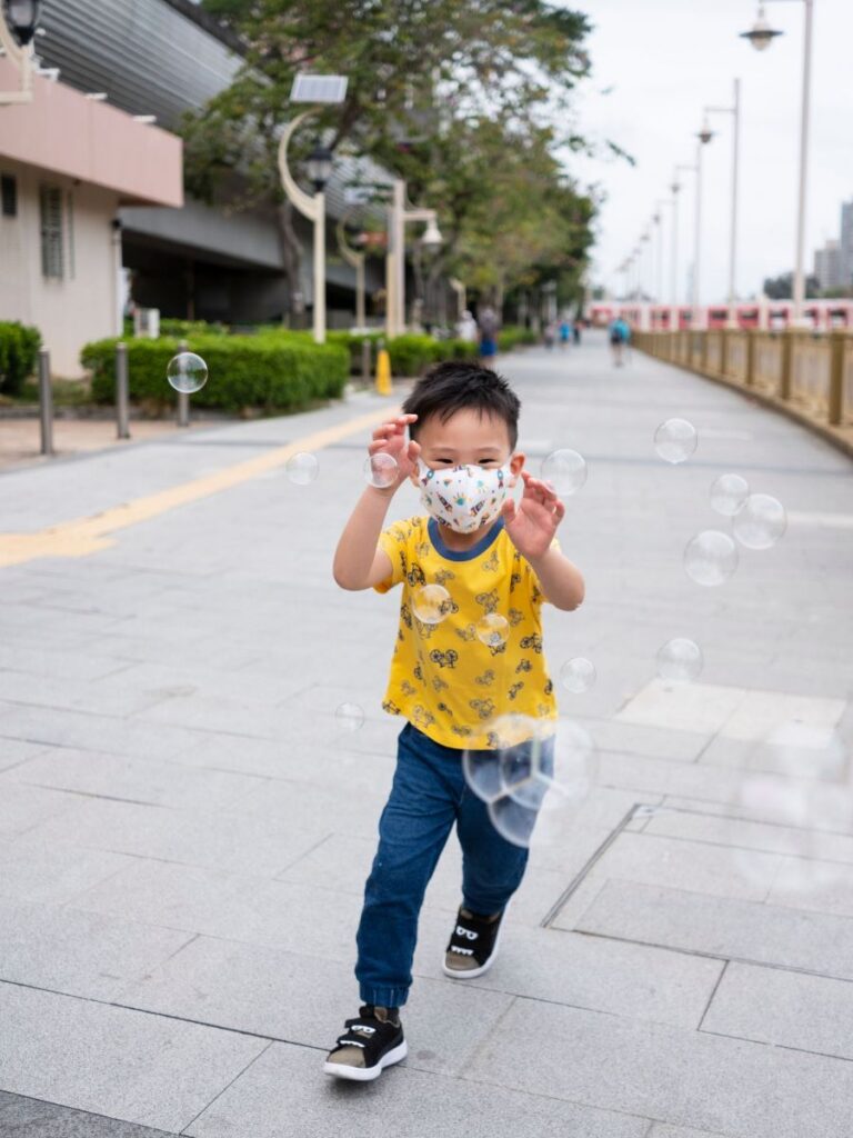 Image of boy wearing mask - haze in Singapore