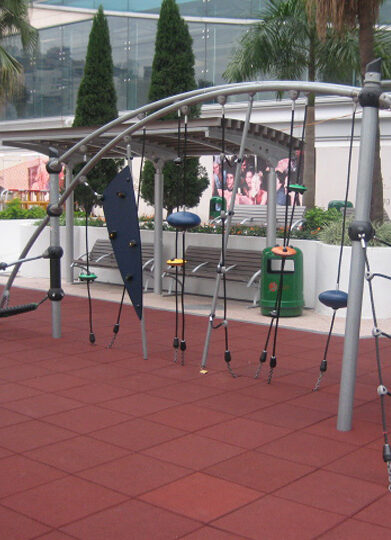 Rope and metal climbing frames at Repulse Bay Beach playground