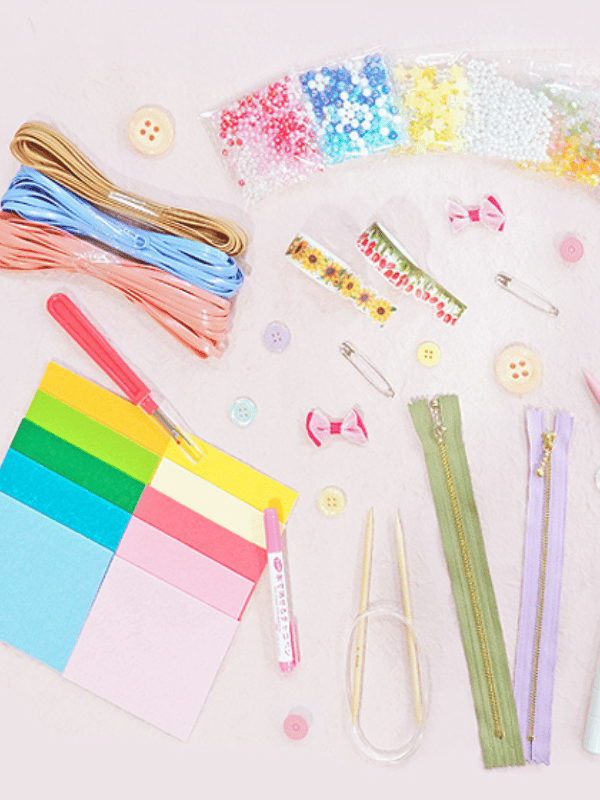 Variety of craft materials at Daiso Little Steps