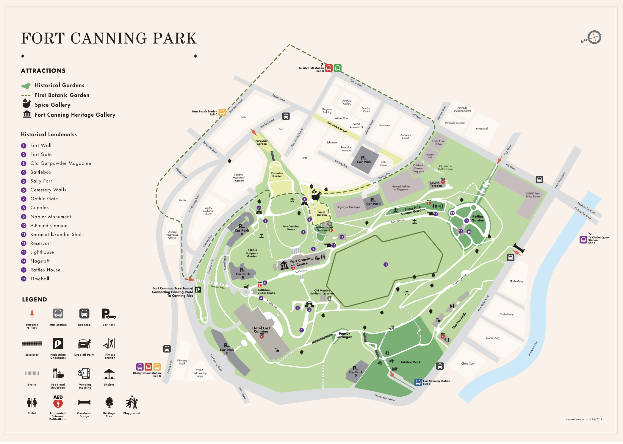 Image of Map Fort Canning Park Singapore