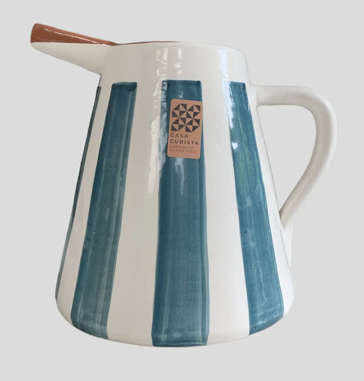 Handpainted Casa Cubista Ceramic Jug From Portugal