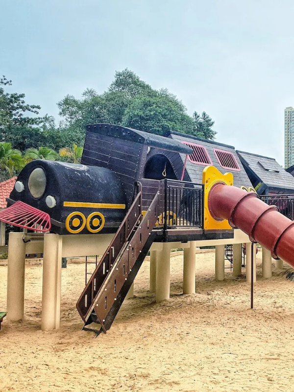 Image of tilting train playground at Tiong Bahru Park - outdoor playground singapore