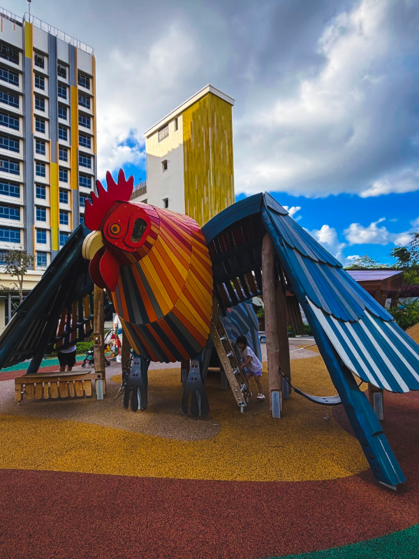 Image of the rooster playground at Tengah - outdoor playground singapore