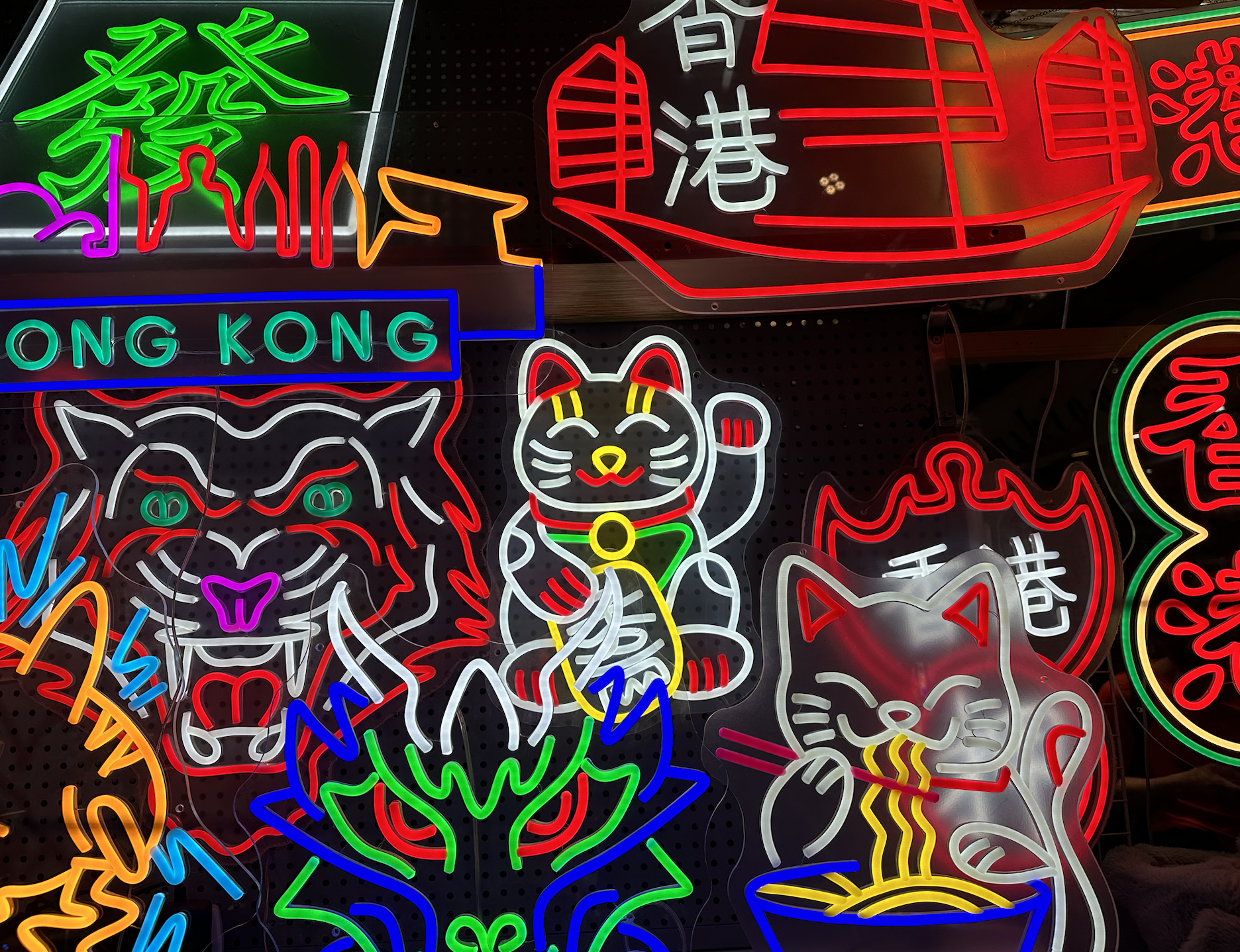 Custom NEON Signs in Stanley Market, Hong Kong