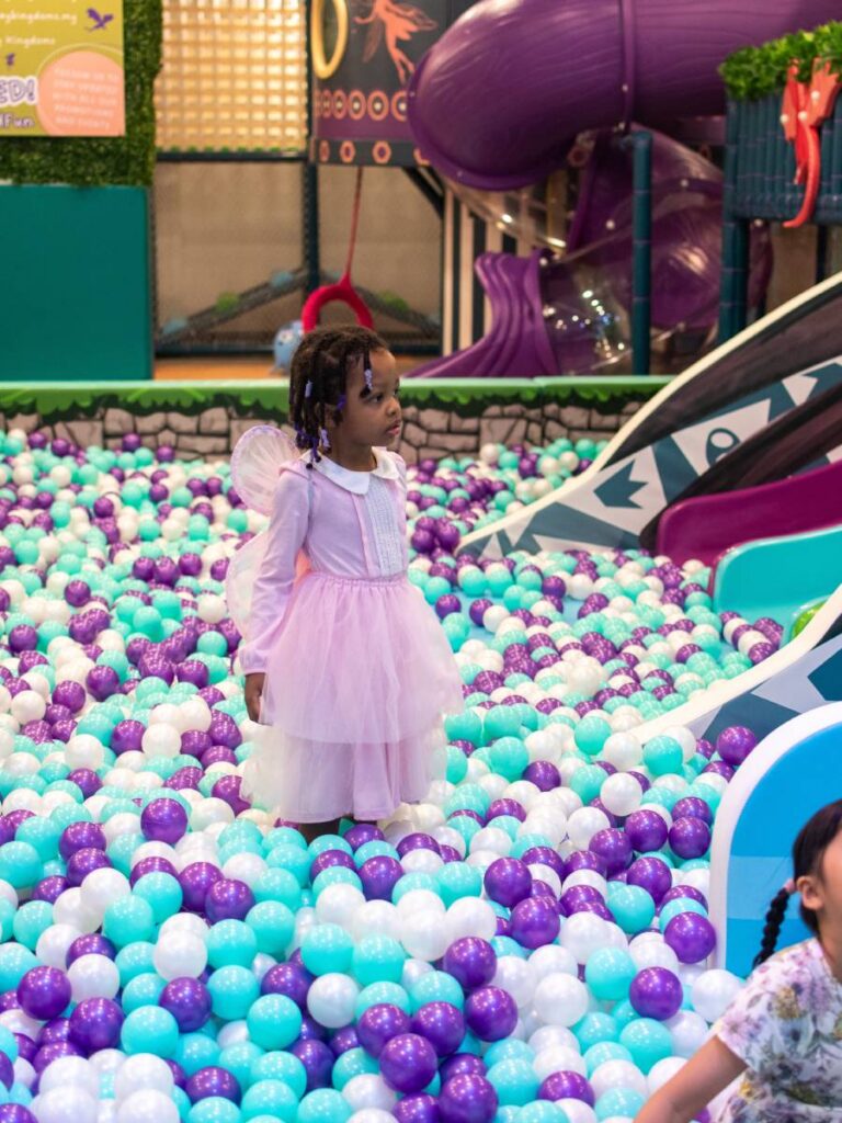 Children playing in the Enchanted Forest indoor playground at Play Kingdoms in Kuala Lumpur