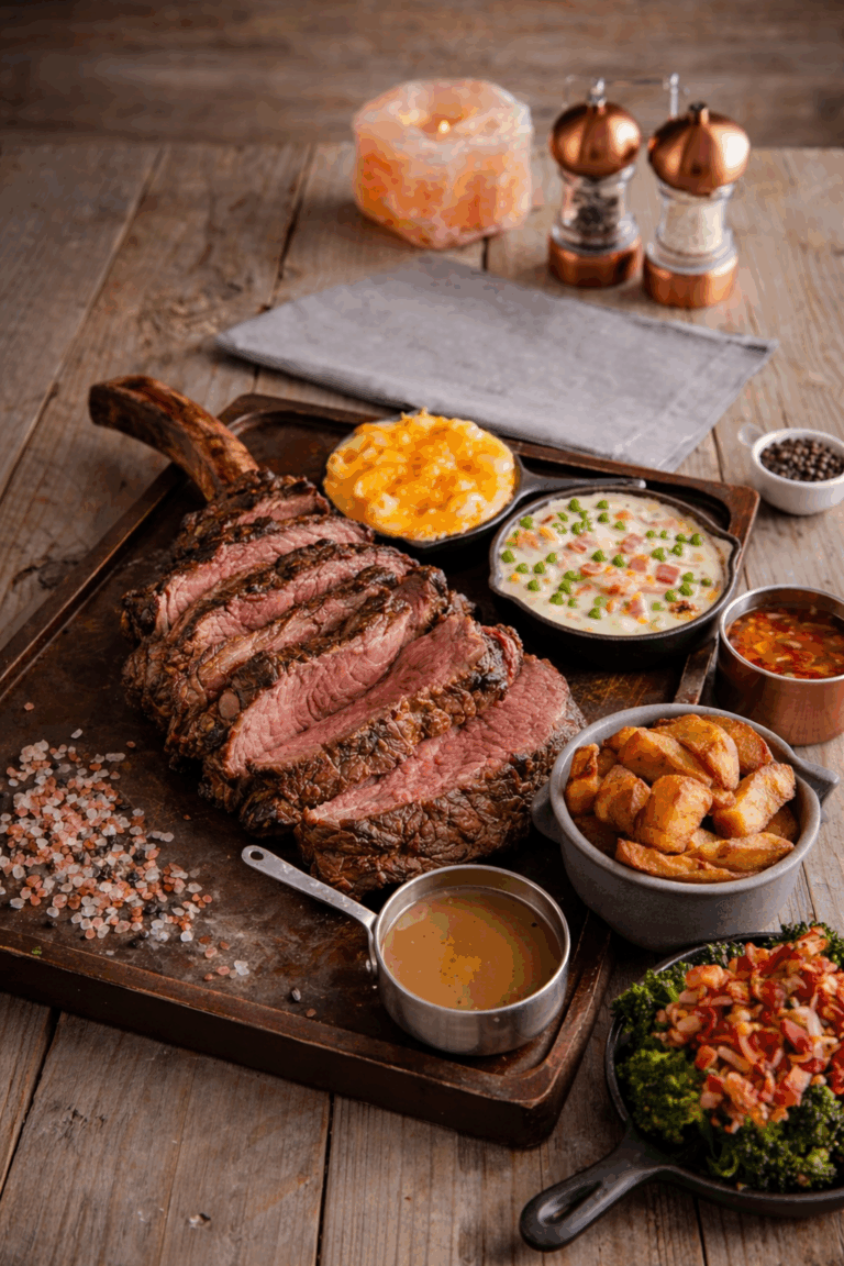 A signature Wagyu tomahawk steak at Tomahawk Steakhouse in Singapore