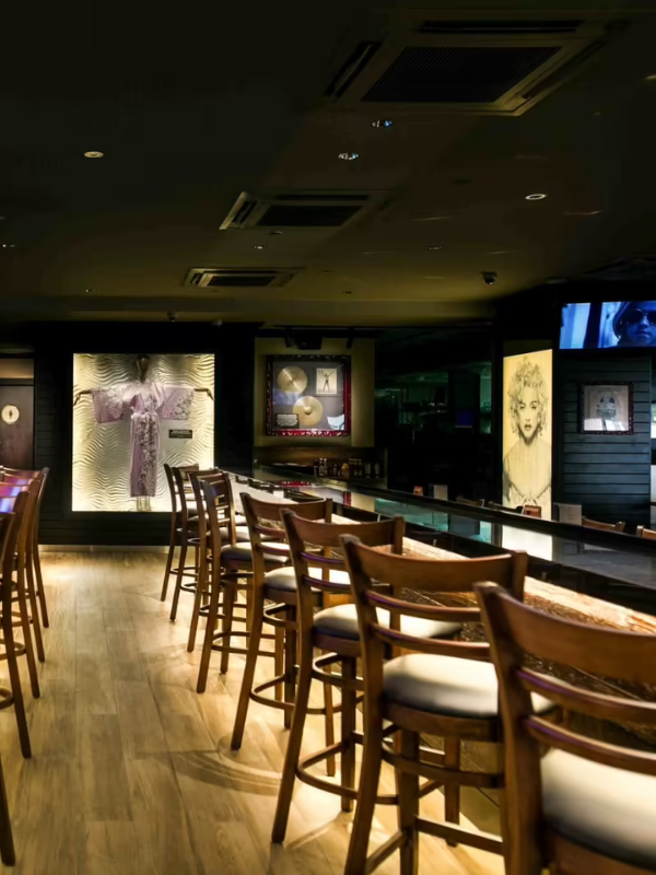 internal view of hard rock cafe bar seating