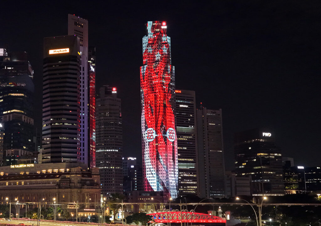 UOB90 SG60 Light Projection In Singapore