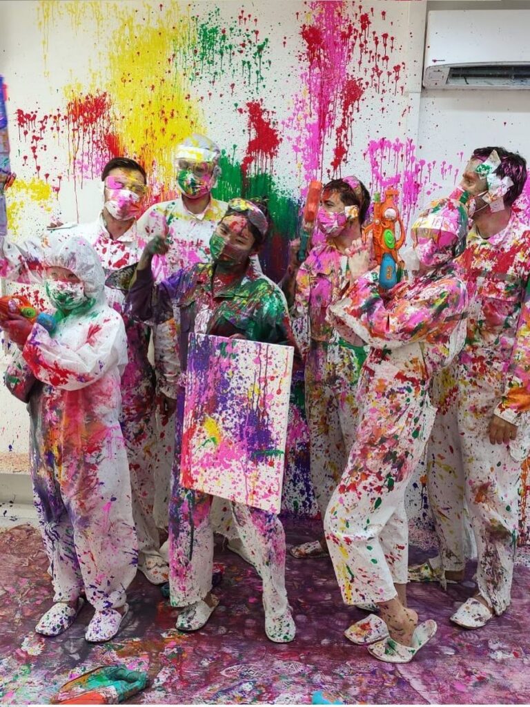Image of party at Splat Paint House - indoor birthday party venue singapore