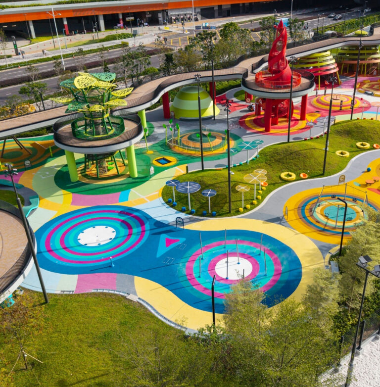Colourful five-element play zones at Playfield 5, Kai Tak Sports Park