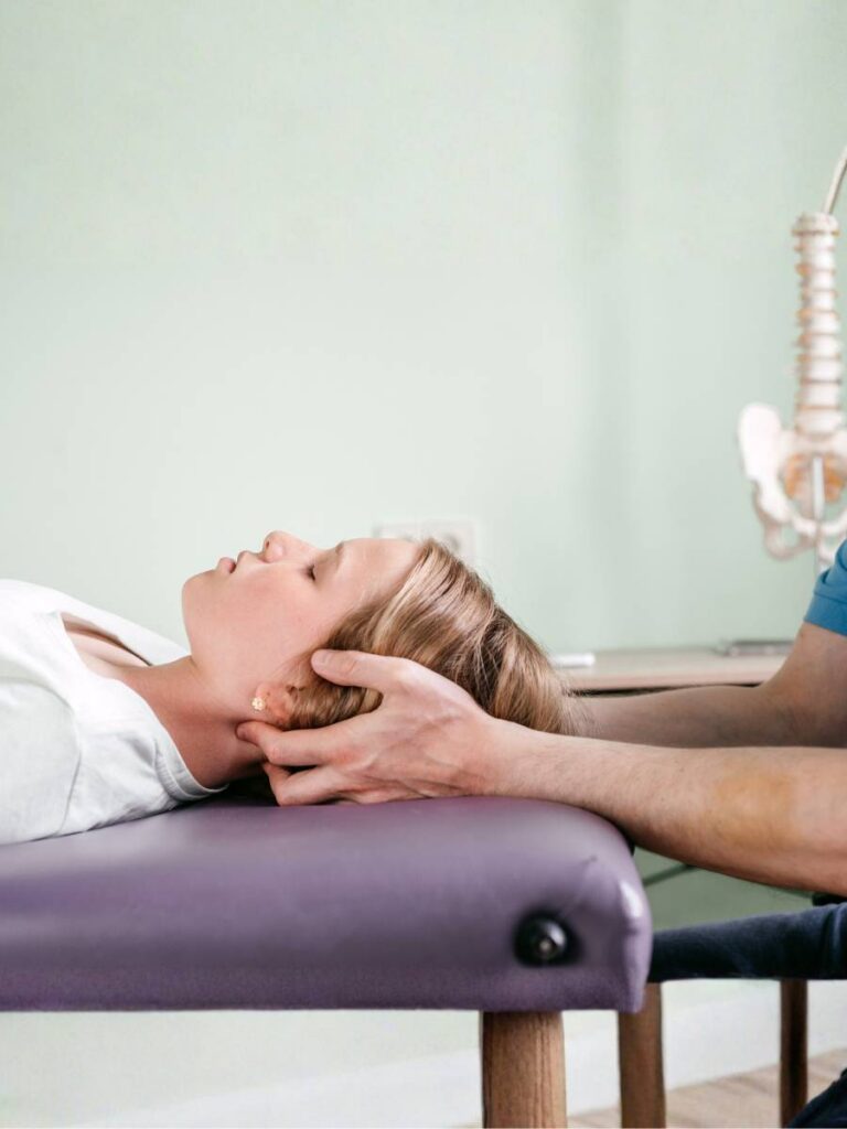 child receiving gentle osteopathy and craniosacral therapy treatment at IMI