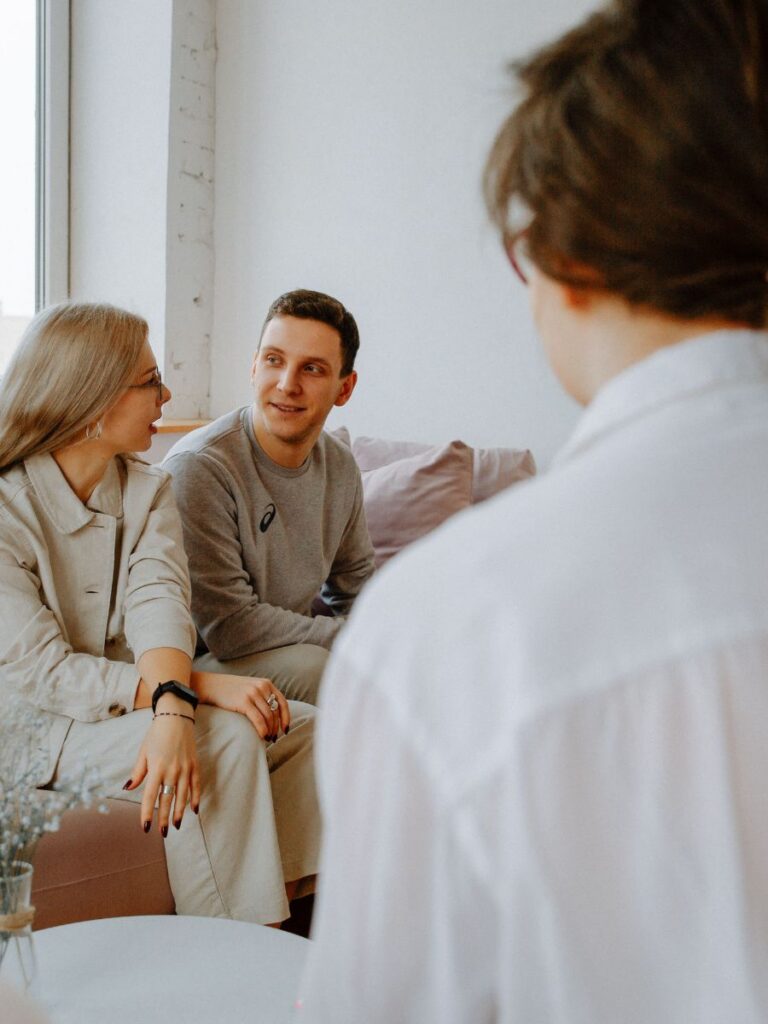 Image of couple in counselling session - International Counselling & Psychology - counselor singapore