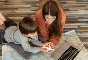 Image of roadschooling with kids in asia