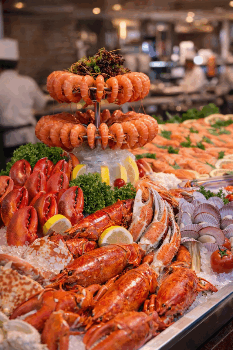 Fresh seafood on ice at Cafe 2000 Singapore