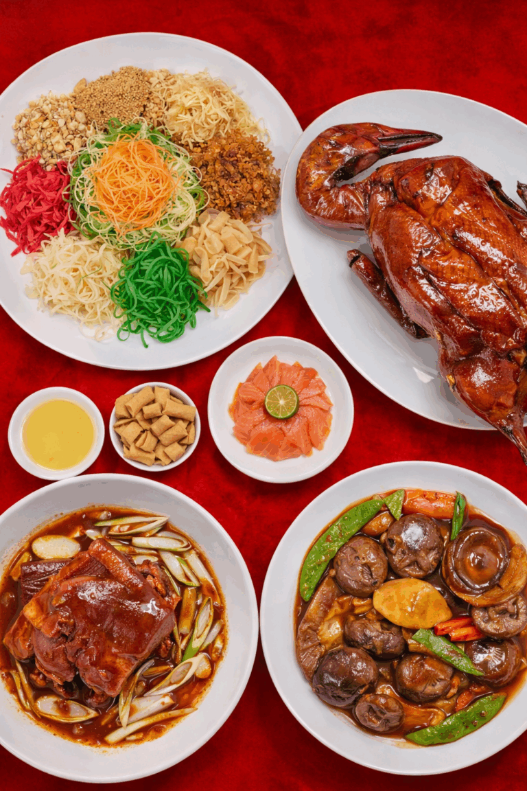 Dian Xiao Er Singapore Chinese New Year takeaway with roast duck and YuSheng.