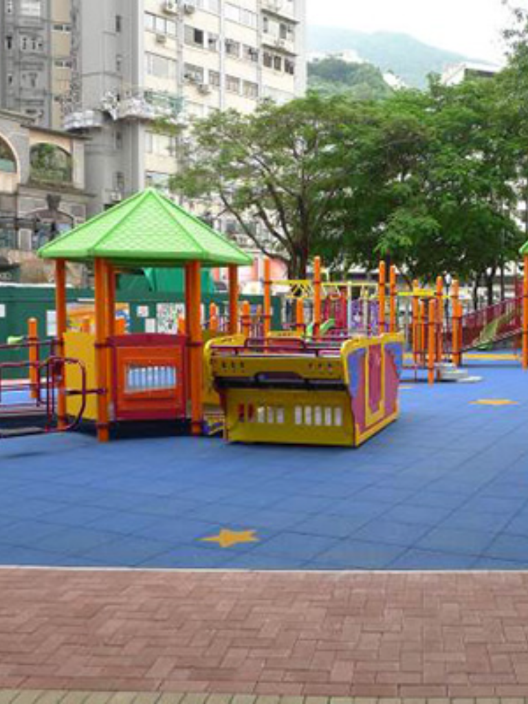 Play house and climbing frame at Happy Valley Playground near the racecourse