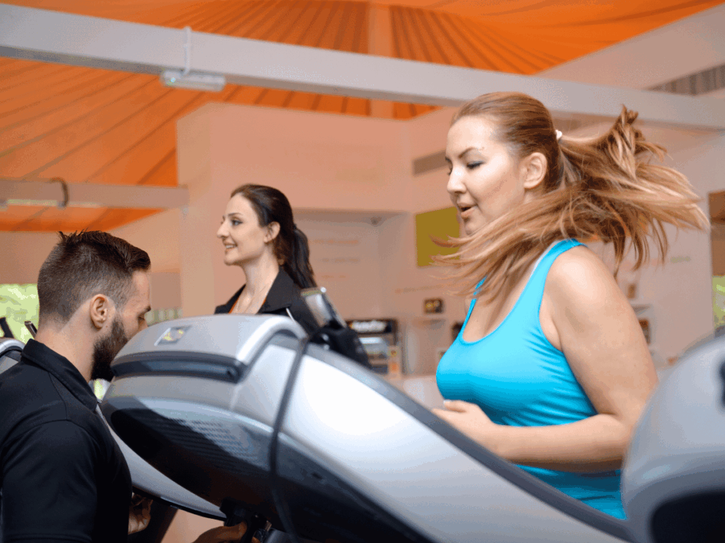 Two women working out on a treadmill in Singapore Little Steps