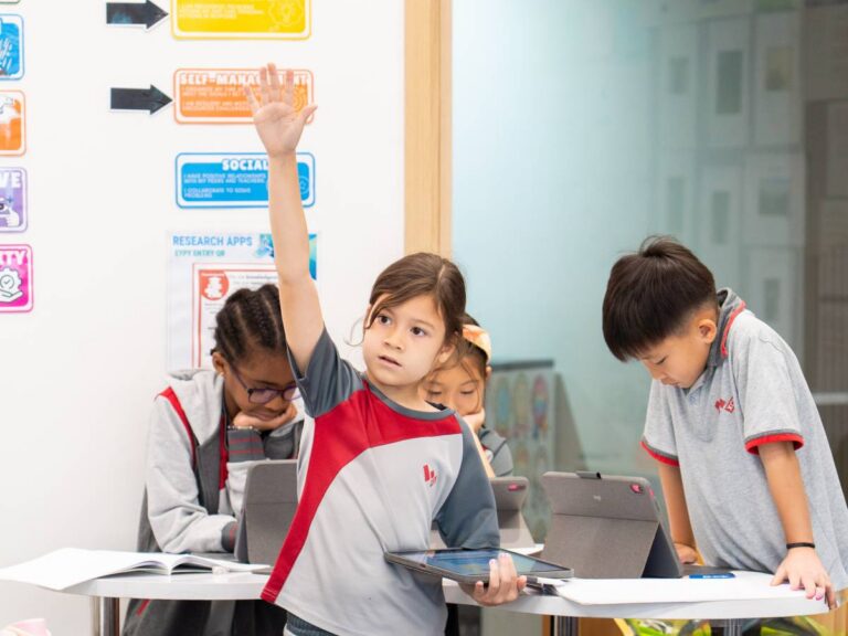Students learning at XCL World Academy Singapore