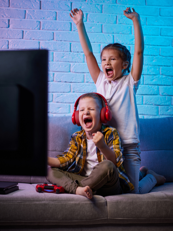 children playing video games in singapore little steps
