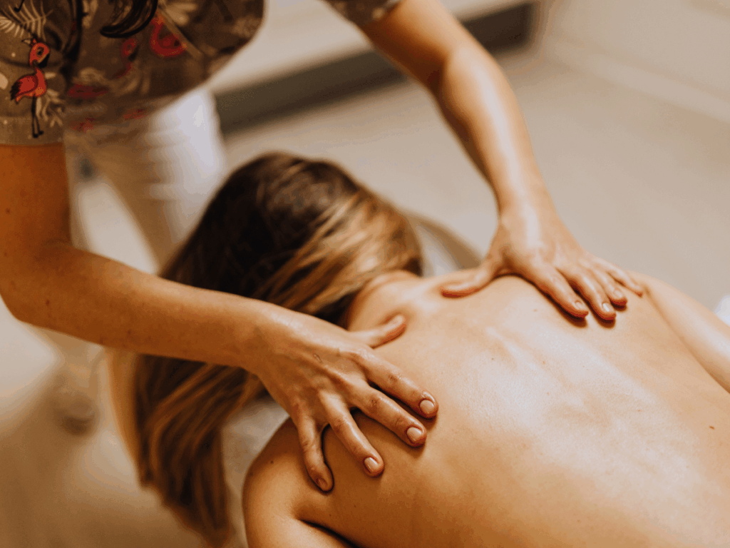 woman receiving myofascial release in clinic