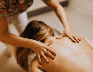 woman receiving myofascial release in clinic