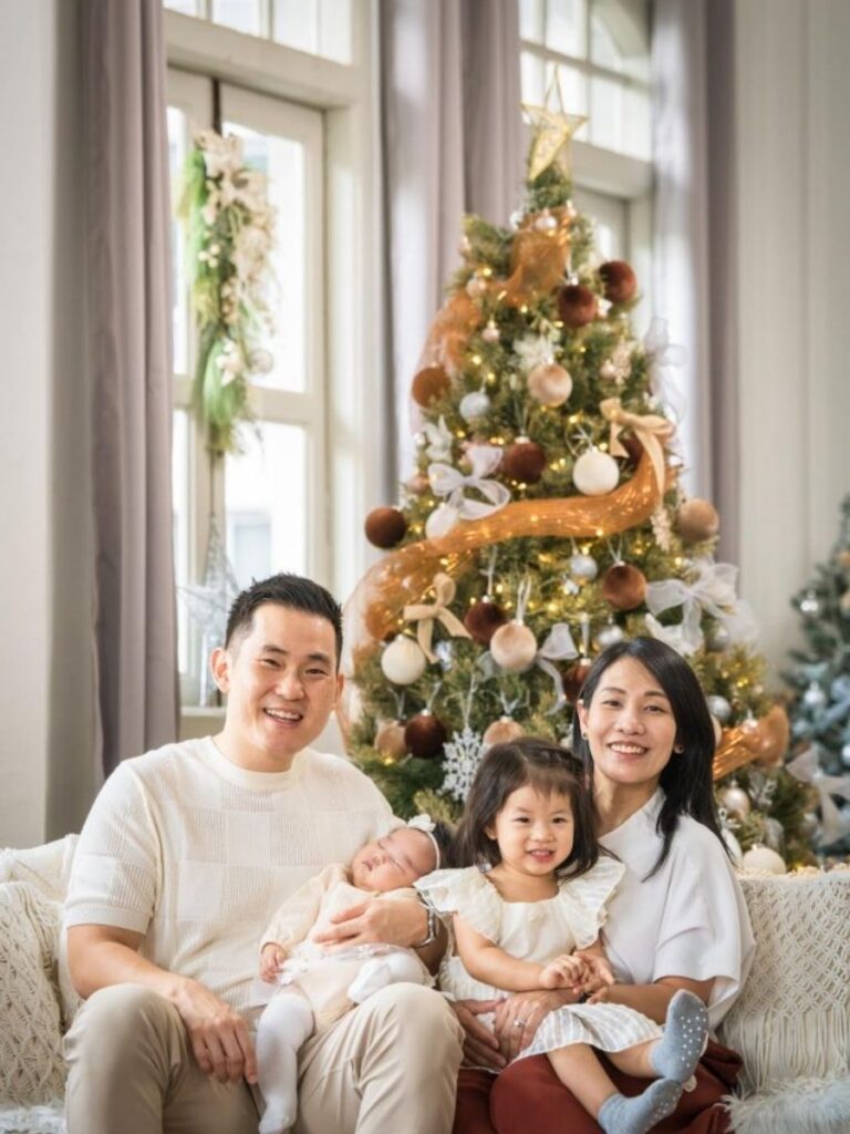 Image of family at White Room Studio - christmas card photography singapore