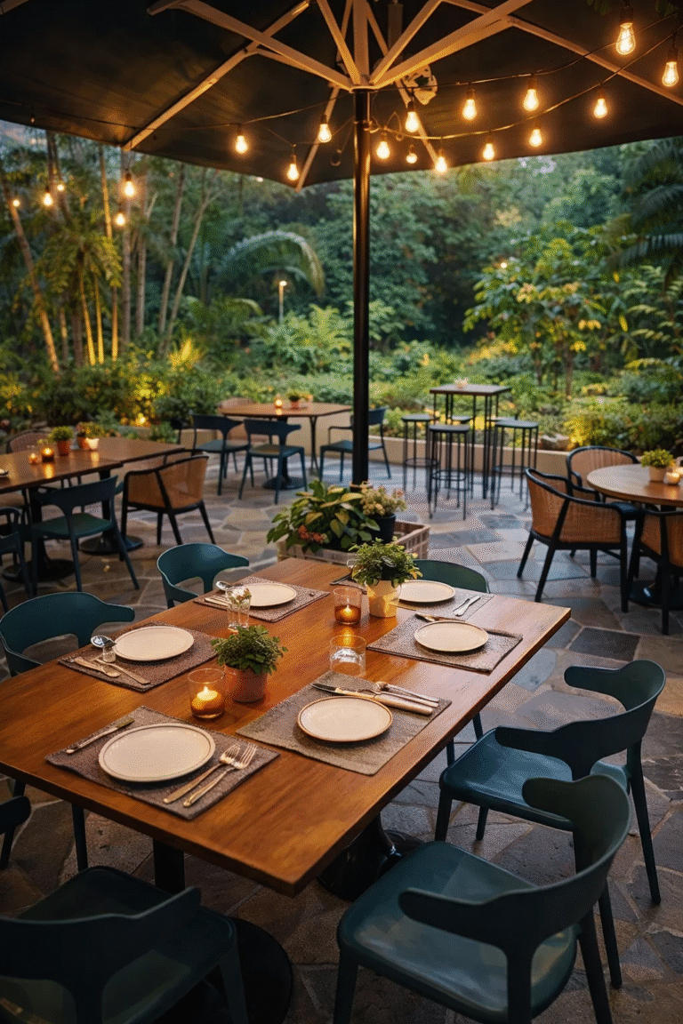 Beautiful dining area at Canchita restaurant in Dempsey Hill, Singapore