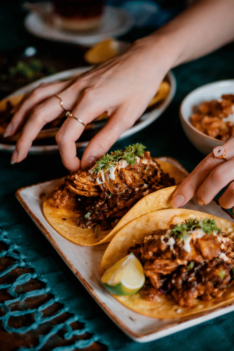 Tacos with fresh toppings at Margarita’s restaurant in Dempsey Hill, Singapore