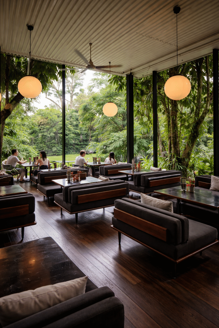Lounge-style seating surrounded by greenery at PS.Cafe Harding Road, Dempsey Hill