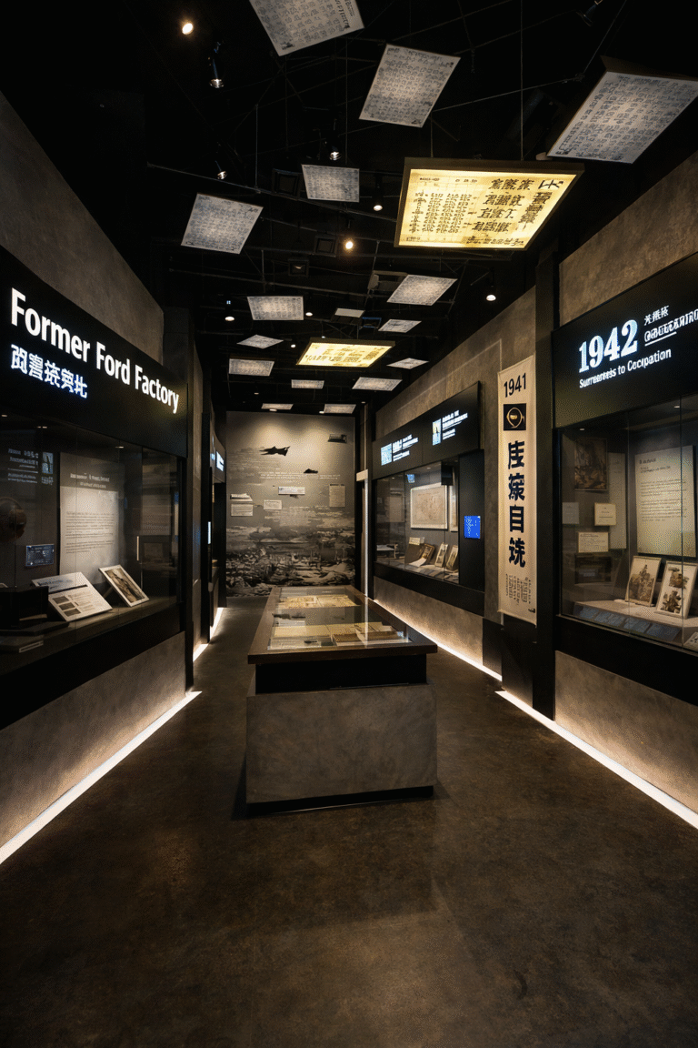 Indoor WWII exhibition hall at the Former Ford Factory in Singapore