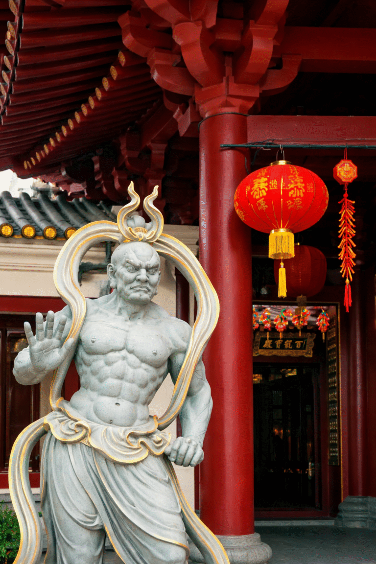 Guardian statue at the Buddha Tooth Relic Temple in Singapore