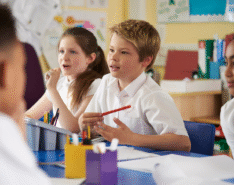 multicultural students in a classroom setting