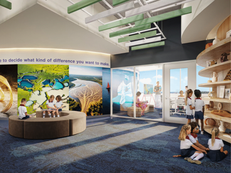 common area at RDAS featuring children interacting together