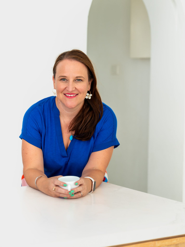 Rebecca Downie wearing a blue dress Ambassador Athena Network in Singapore Little Steps