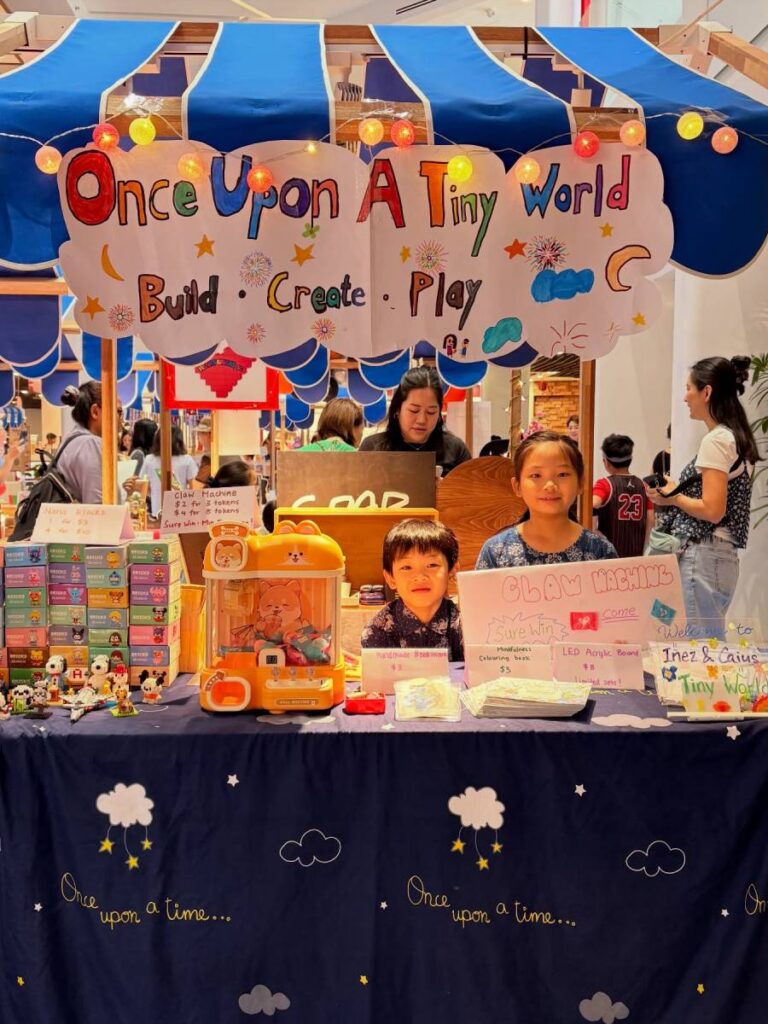 Kids and moms craft activities at Mother’s Day market