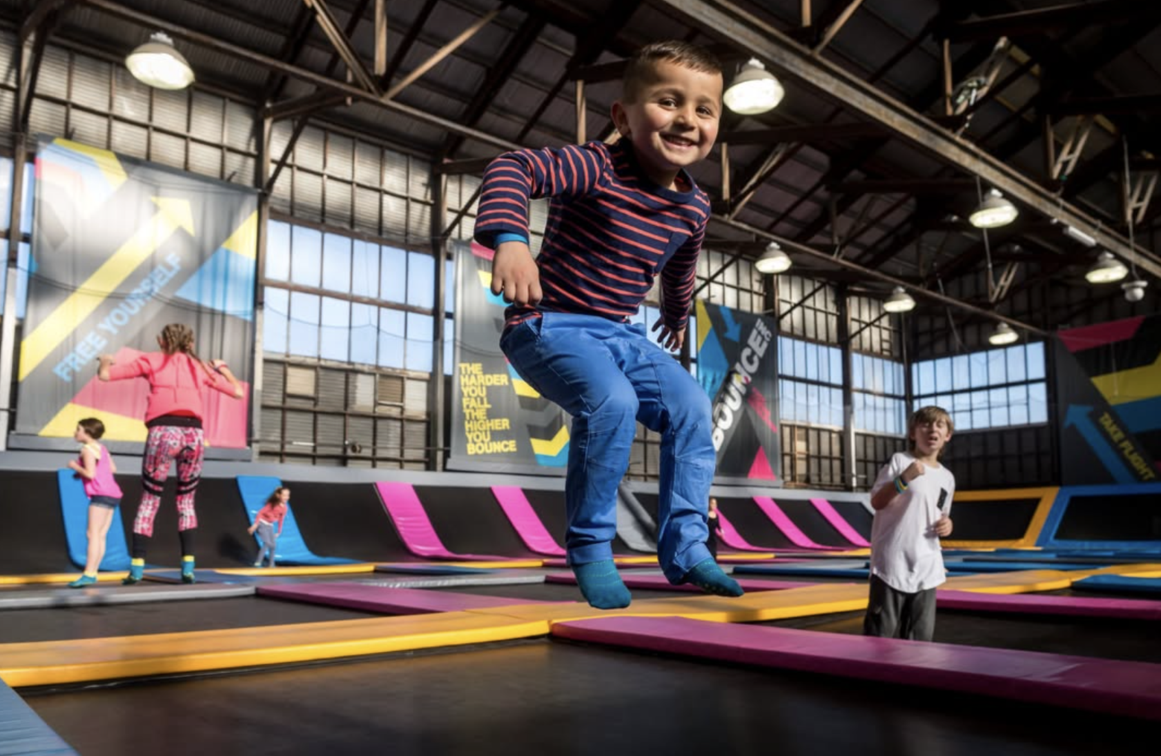 Kids bouncing at BOUNCE Singapore indoor trampoline park