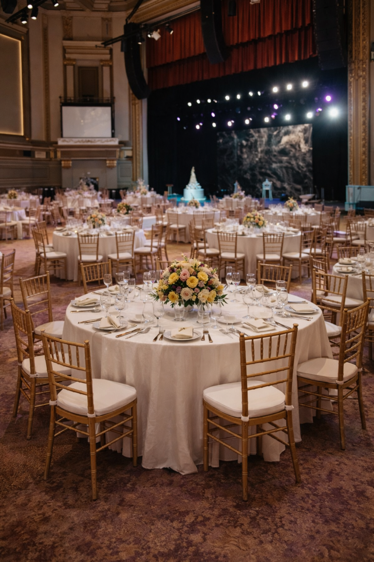 Elegant wedding banquet setup at Capitol Kempinski Singapore
