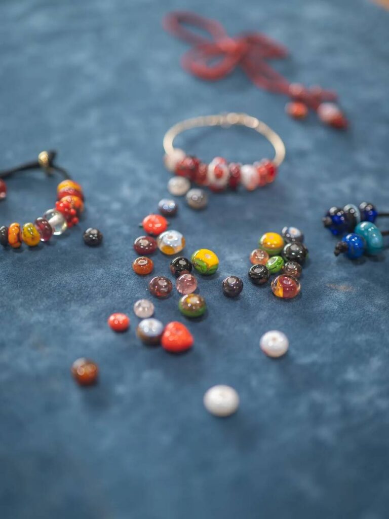 Glass bead making workshop using torch lampworking techniques at Tombalek, Singapore