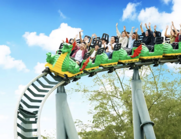 Image of kids on roller coaster at Legoland Malaysia