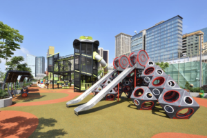 Macao Waterfront Playground In Macao + Kids playing at Kun Iam Statue Waterfront Leisure Area playground in Macau