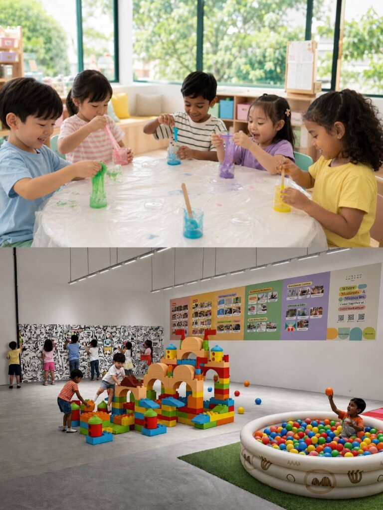 Kids enjoying June holiday play zone activities in Singapore