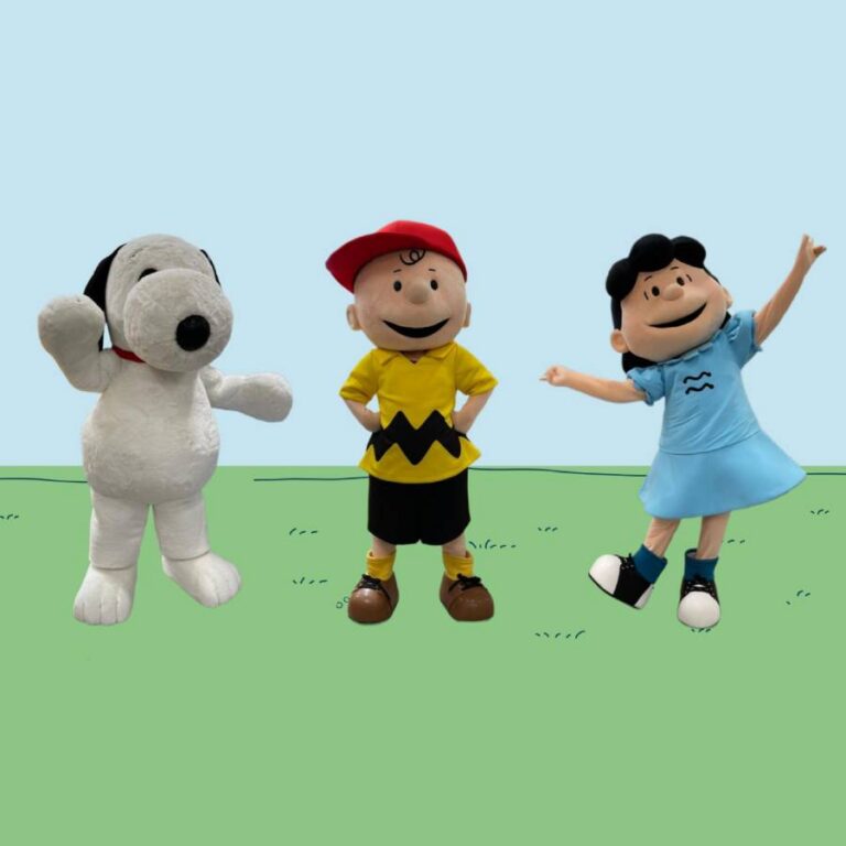 Families enjoying Snoopy themed activities at Changi Airport