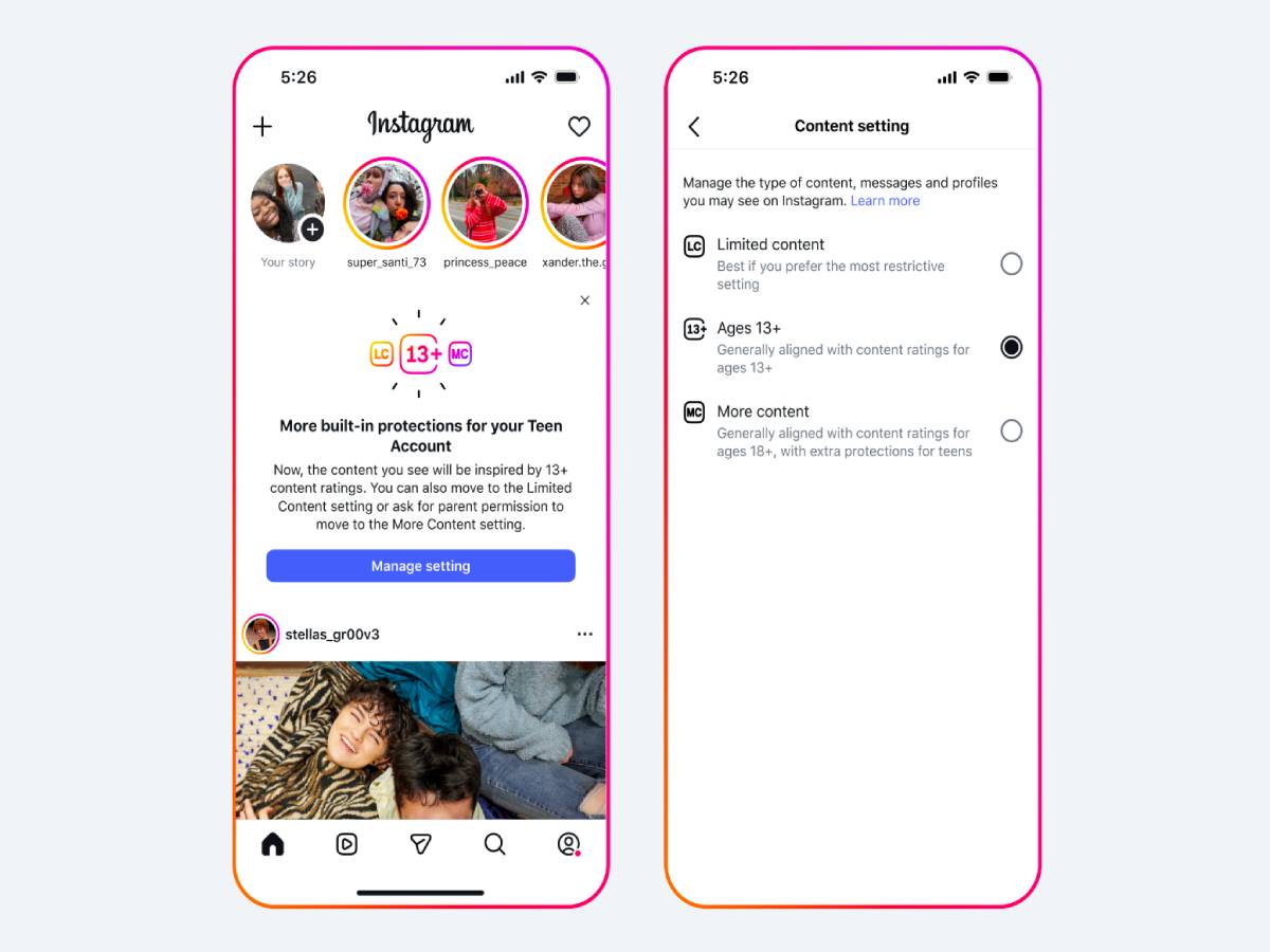 Instagram Teen Accounts 13+ content controls Singapore rollout