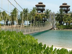 Image of suspension bridge at Palawan Beach Sentosa