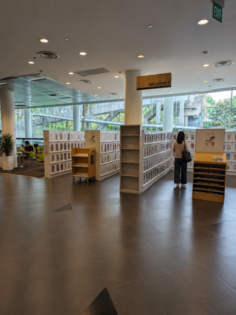 Quiet, warm, and spacious interior of Jurong Regional Library in Singapore