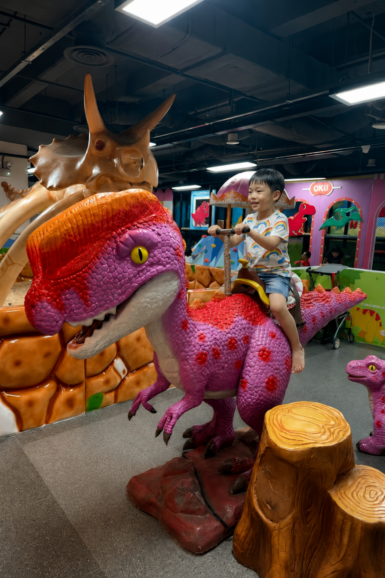 Dinosaur-themed indoor playground for kids at Changi Airport Singapore