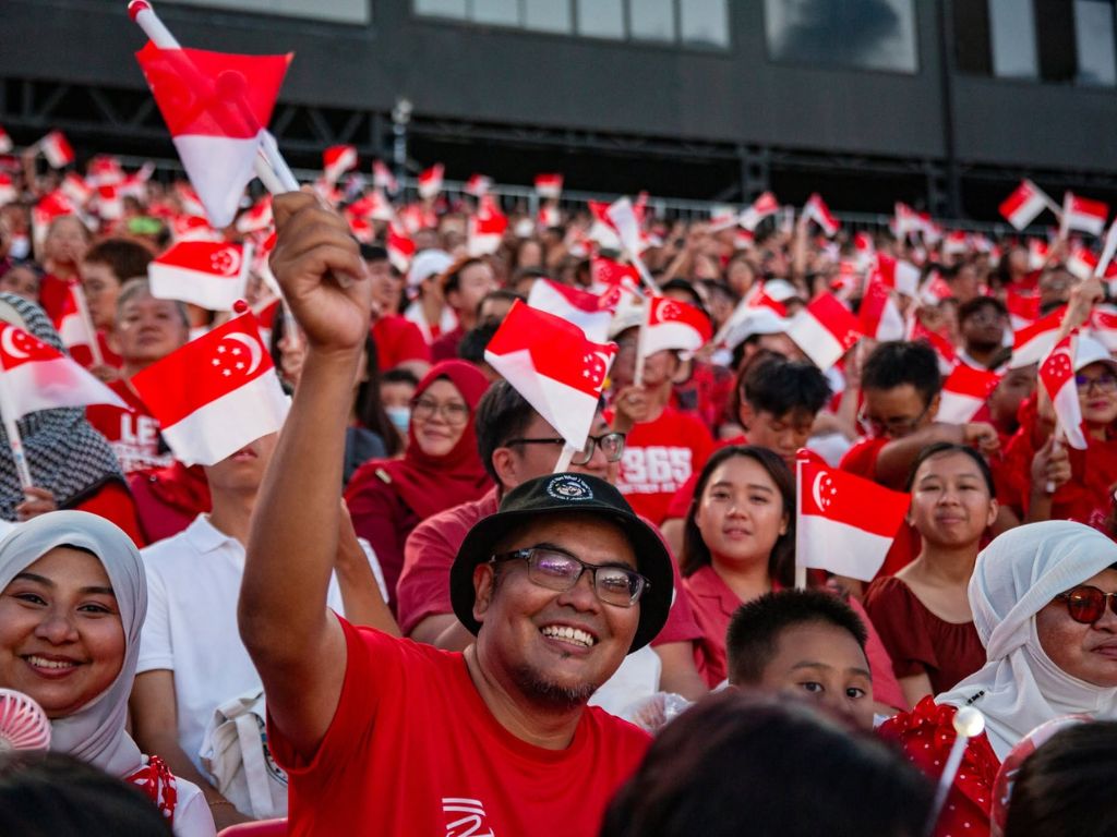 Image of the crowd at the National Day Parade Singapore