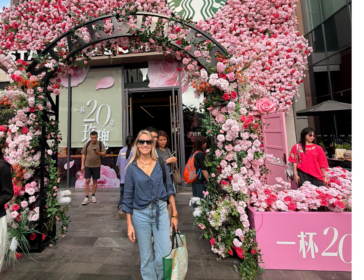 Image of Shea at Starbucks at Upper Hills Mall Shenzhen