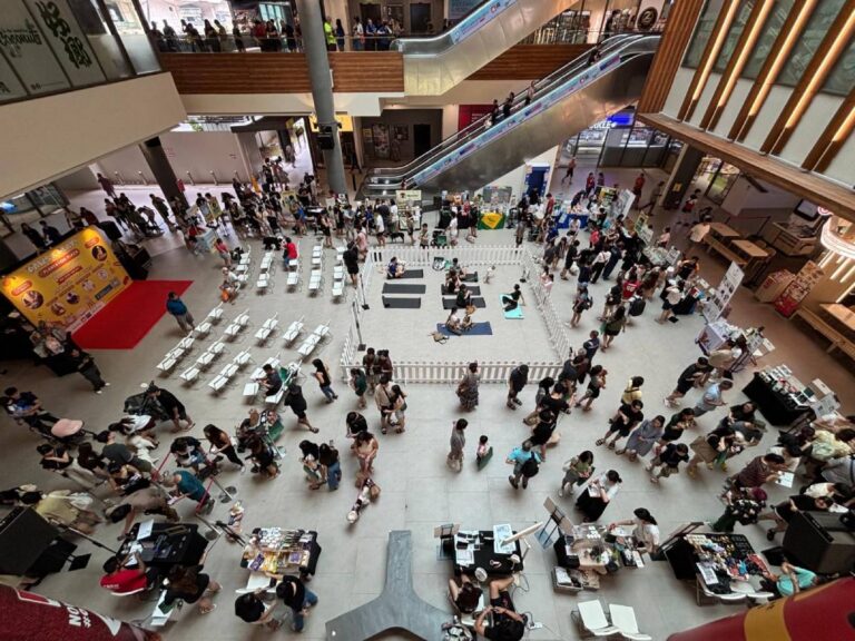 Families and pets enjoying Summer Pawradise Party at Plantation Plaza in Singapore